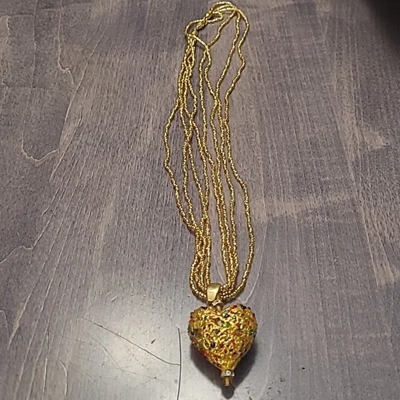 Una Alla Volta murano Glad Shard heart pendant with chain - Picture 2 of 4